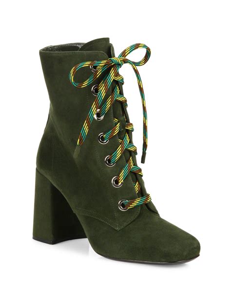 prada suede lace up bootie ankle rubber|prada pegasus chunky ankle boots.